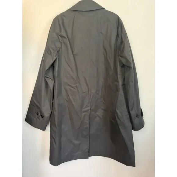 Burberry Men's Black Cotton Trench Coat Sz 46 NWT